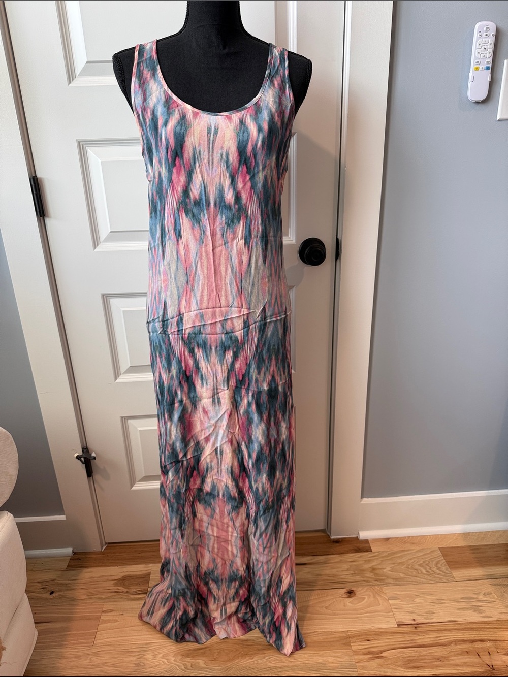 Karen Kane Pink & Blue Tie-Dye Maxi Dress